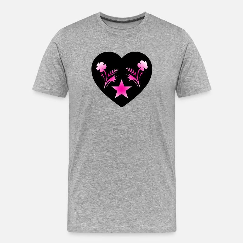Blumen - Männer Premium Bio T-Shirt - Grau meliert