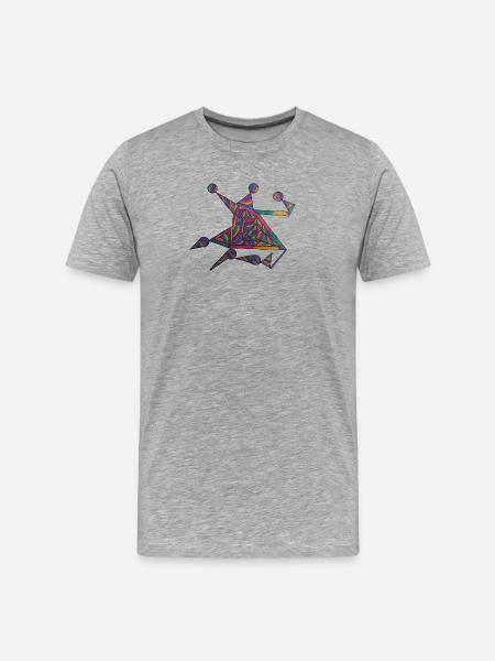 Geometric Colour Spirals - Martina Eßer - Men's Premium Organic T-Shirt - heather grey