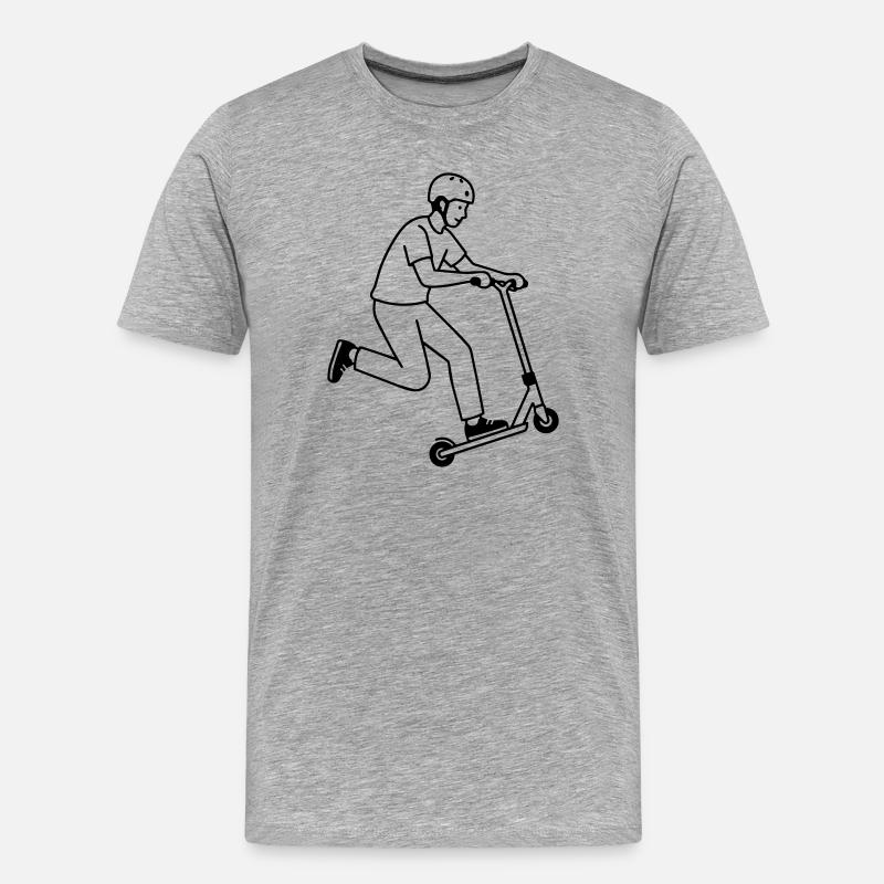 Stuntroller - Männer Premium Bio T-Shirt - Grau meliert