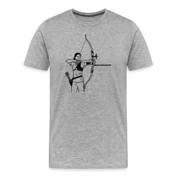 Bogenschießen - Männer Premium Bio T-Shirt - Grau meliert - Vorne - Damien (186cm)