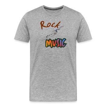 Rockmusik - Männer Premium Bio T-Shirt - Grau meliert - Vorne - Damien (186cm)