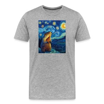 Murmeltier - Männer Premium Bio T-Shirt - Grau meliert - Vorne - Damien (186cm)