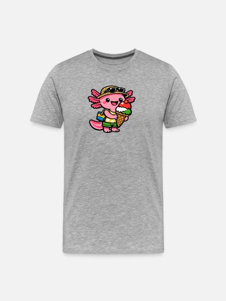 Sonnige Eis-Kreatur mit Hut - Men's Premium Organic T-Shirt - heather grey