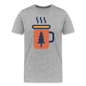 Forêt de sapins en tasse émaillée - T-shirt bio Premium Homme - gris chiné - Devant - Damien (186cm)