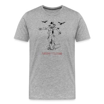 Karriere Stillstand Lustiger Spruch Vogelscheuche - Männer Premium Bio T-Shirt - Grau meliert - Vorne - Damien (186cm)