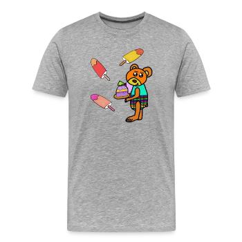 Teddy Teddys Kinder Eiskrem Muffin naschen - Männer Premium Bio T-Shirt - Grau meliert - Vorne - Damien (186cm)