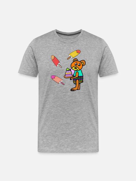 Teddy Teddys Kinder Eiskrem Muffin naschen - Men's Premium Organic T-Shirt - heather grey