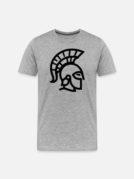 Spartanisch - Männer Premium Bio T-Shirt - Grau meliert