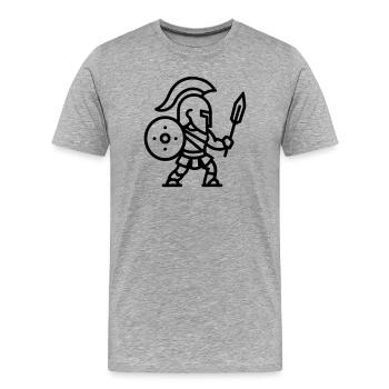 Spartan - Men's Premium Organic T-Shirt - heather grey - Front - Damien (186cm)