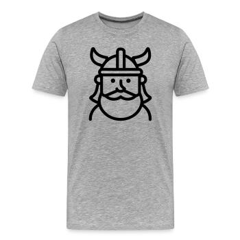 Viking - Men's Premium Organic T-Shirt - heather grey - Front - Damien (186cm)