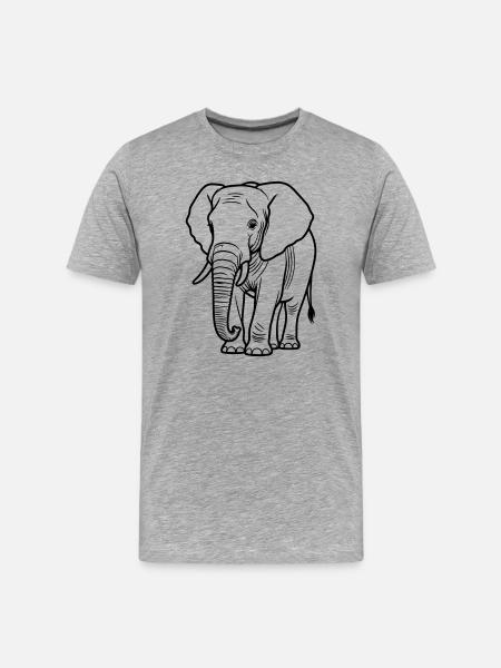 éléphant - T-shirt bio Premium Homme - gris chiné