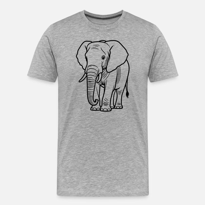 Elefant - Männer Premium Bio T-Shirt - Grau meliert