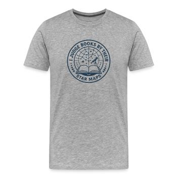 Livres par Star Charts | Lire de la science-fiction - T-shirt bio Premium Homme - gris chiné - Devant - Damien (186cm)