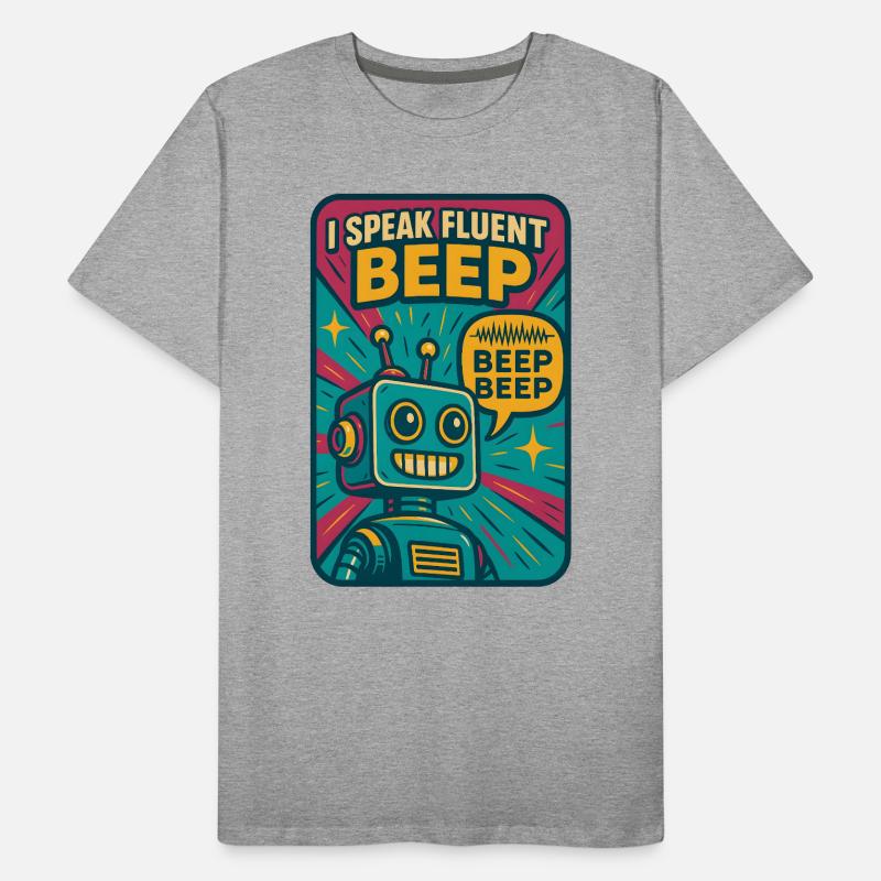 Flowing Beep | Robot Sci-Fi Nerd Men's Premium Organic T-Shirt