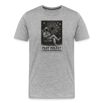 Des incohérences dans l’intrigue ? Chers trous de ver | Science-fiction - T-shirt bio Premium Homme - gris chiné - Devant - Damien (186cm)