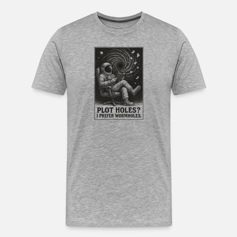 Plot holes? Dear wormholes | Sci-Fi - Men's Premium Organic T-Shirt - heather grey