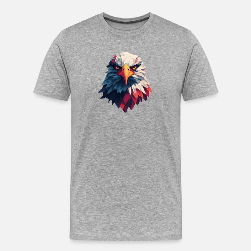 Majestic eagle piercing gaze - Men's Premium Organic T-Shirt - heather grey