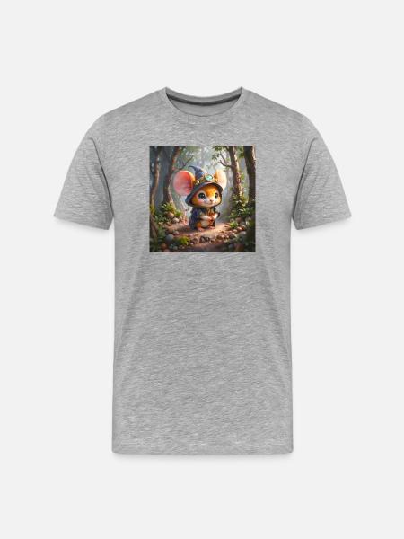 Shining Forest Mage Mouse - Men's Premium Organic T-Shirt - heather grey