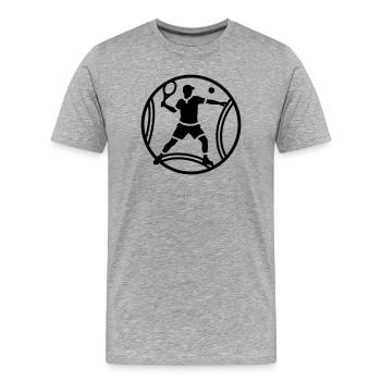 tennis - T-shirt bio Premium Homme - gris chiné - Devant - Damien (186cm)