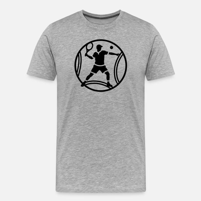 Tennis - Männer Premium Bio T-Shirt - Grau meliert