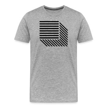 Square Lines design - Men's Premium Organic T-Shirt - heather grey - Front - Damien (186cm)