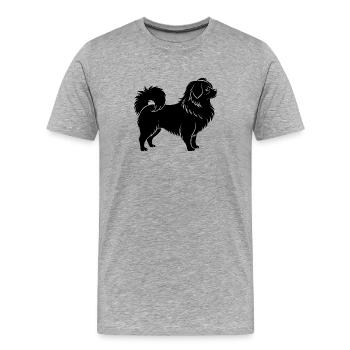 Pekinger - Männer Premium Bio T-Shirt - Grau meliert - Vorne - Damien (186cm)