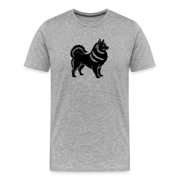 Japanischer Spitz - Männer Premium Bio T-Shirt - Grau meliert - Vorne - Damien (186cm)