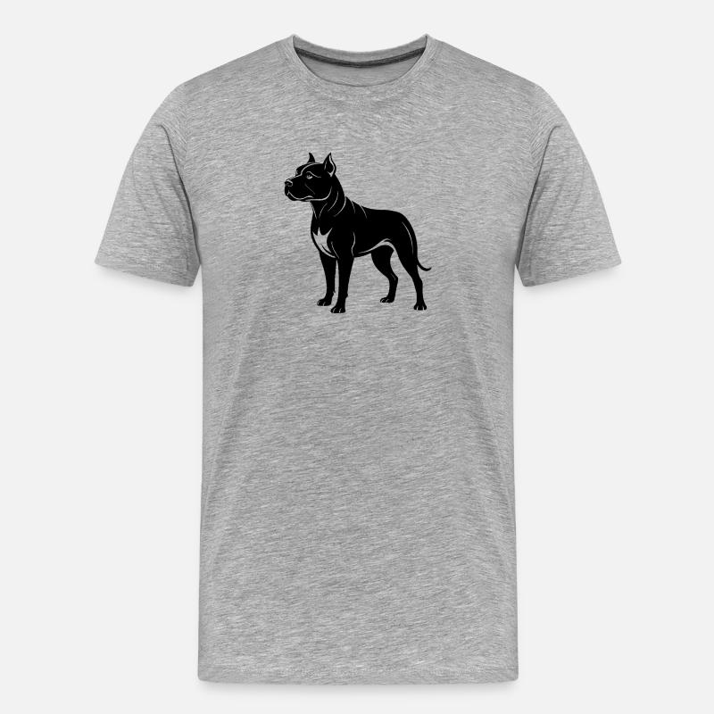 Hund - Männer Premium Bio T-Shirt - Grau meliert