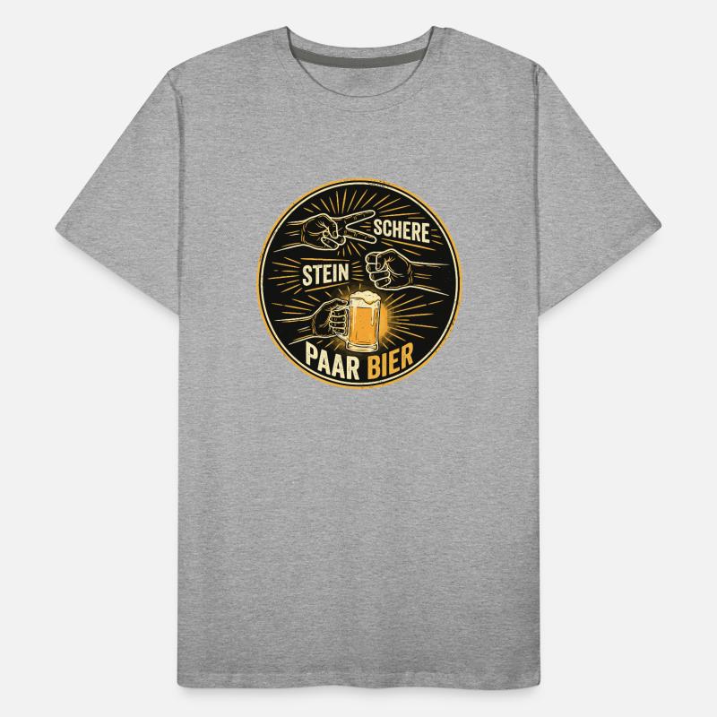Schere Stein Bier German Beer Drinking Game  Männer Premium Bio T-Shirt