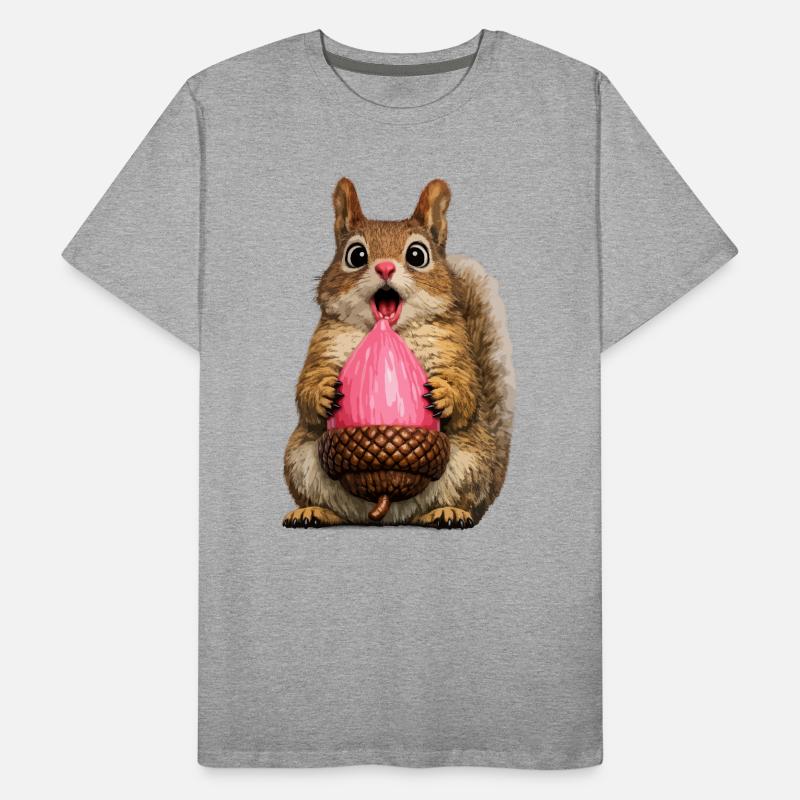 Pinke Eichel Eichhörnchen zwinkern Männer Premium Bio T-Shirt