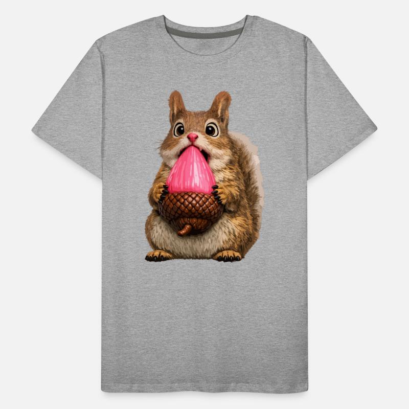 Süßes Eichhörnchen mit rosa Eichel Männer Premium Bio T-Shirt