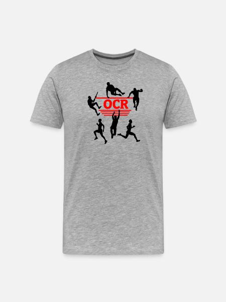 Puissance OCR – Conception de courses d’obstacles - T-shirt bio Premium Homme - gris chiné