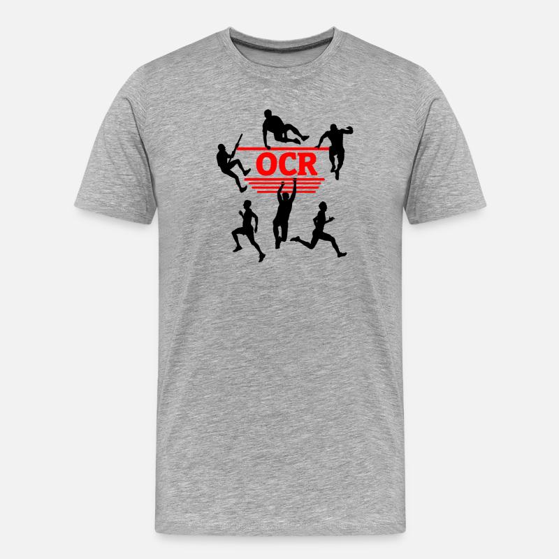 Puissance OCR – Conception de courses d’obstacles - T-shirt bio Premium Homme - gris chiné