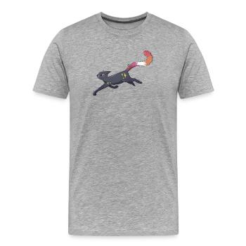 Fierté lesbienne chatte mignonne - T-shirt bio Premium Homme - gris chiné - Devant - Damien (186cm)