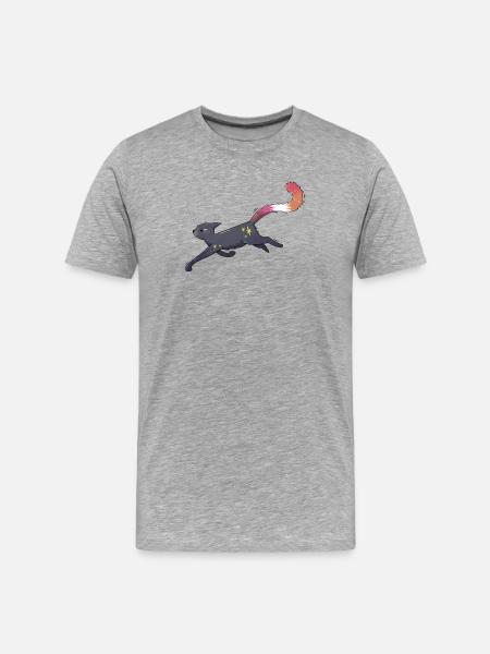 Cute cat lesbian pride - Men's Premium Organic T-Shirt - heather grey