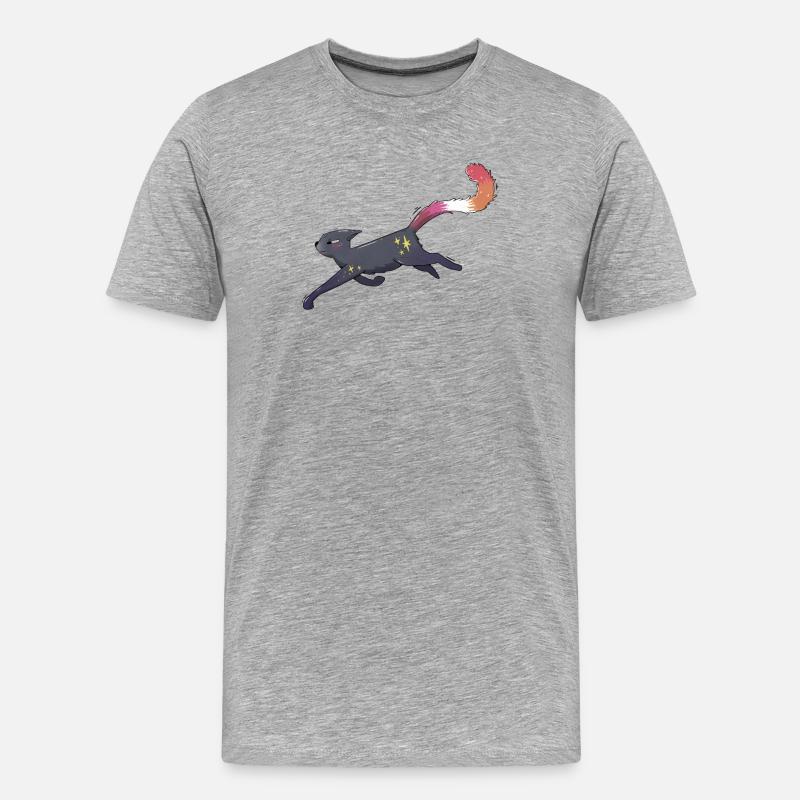 Fierté lesbienne chatte mignonne - T-shirt bio Premium Homme - gris chiné
