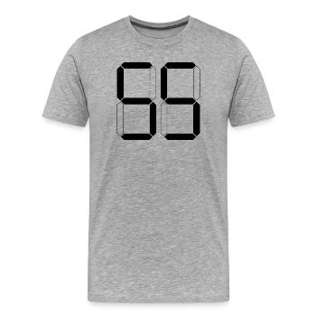 NUMMER 55 Fünfundfünfzig Geschenk Digital - Männer Premium Bio T-Shirt - Grau meliert - Vorne - Damien (186cm)