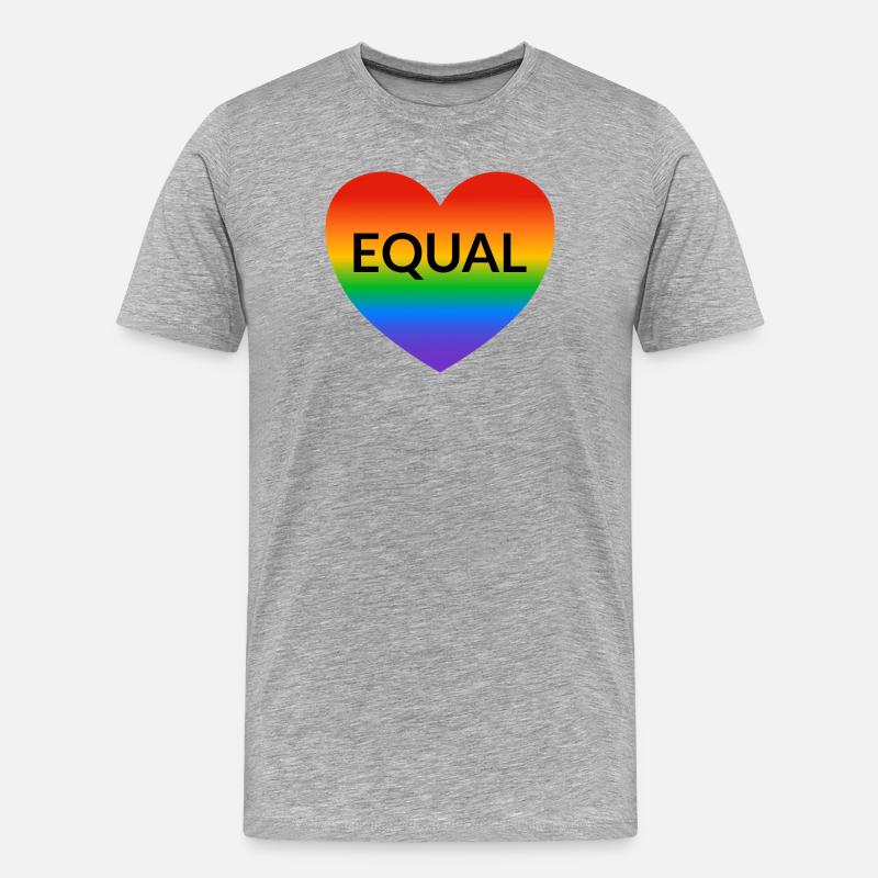 Gleiches Herz Regenbogenstolz - Männer Premium Bio T-Shirt - Grau meliert