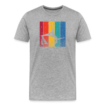 Tissu vertical Acrobaties aériennes vintage Soie aérienne - T-shirt bio Premium Homme - gris chiné - Devant - Damien (186cm)