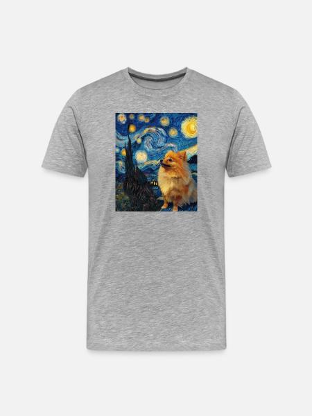 Zwergspitz Spitz Pomeranian - T-shirt bio Premium Homme - gris chiné