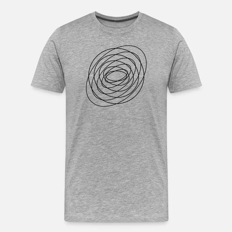 Aufgerollter abstrakter Spiralkreis - Männer Premium Bio T-Shirt - Grau meliert