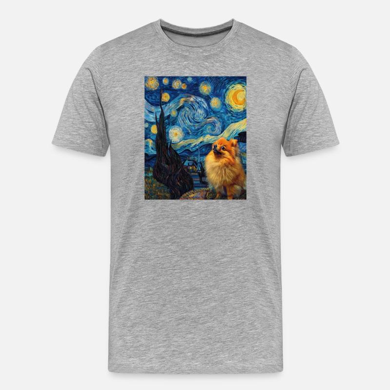 Zwergspitz Spitz Pomeranian - Männer Premium Bio T-Shirt - Grau meliert
