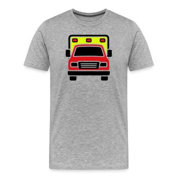 Ambulance Ambulance Front - T-shirt bio Premium Homme - gris chiné - Devant - Damien (186cm)