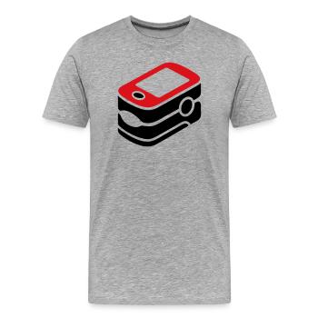 Pulsoximeter Sauerstoff Medizin - Männer Premium Bio T-Shirt - Grau meliert - Vorne - Damien (186cm)