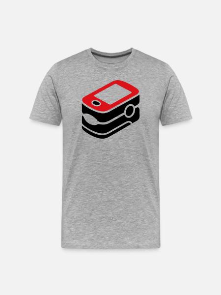 Pulse Oximeter Oxygen Medicine - Men's Premium Organic T-Shirt - heather grey