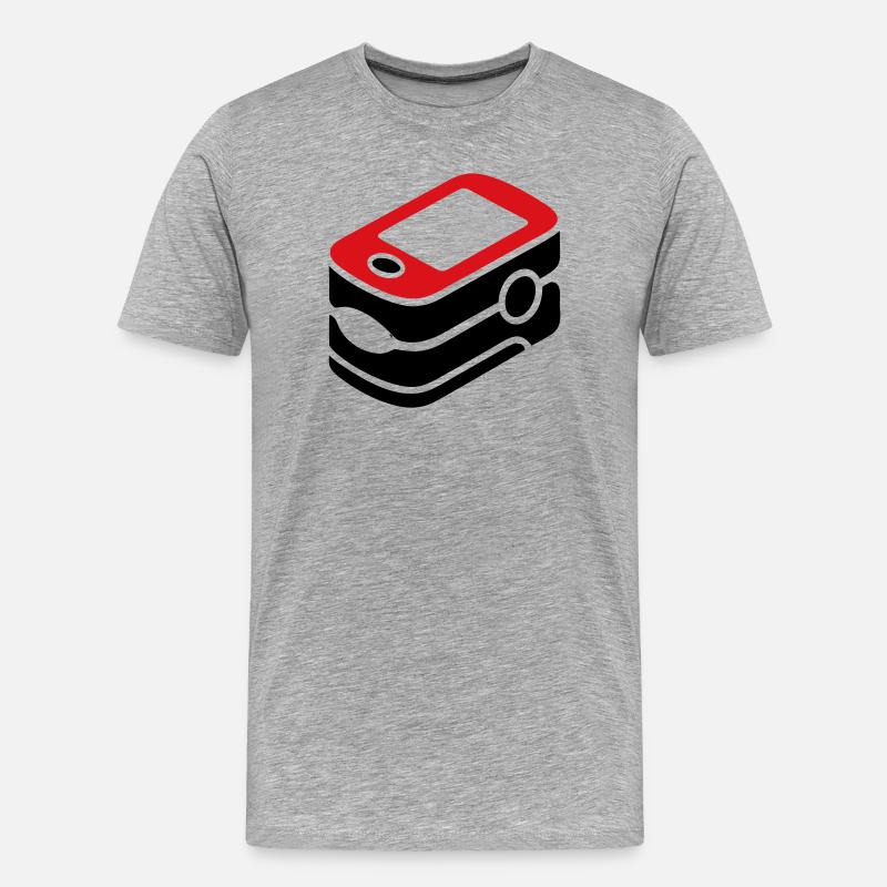 Pulse Oximeter Oxygen Medicine - Men's Premium Organic T-Shirt - heather grey