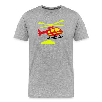 Rettungshubschrauber Notarzt - Männer Premium Bio T-Shirt - Grau meliert - Vorne - Damien (186cm)