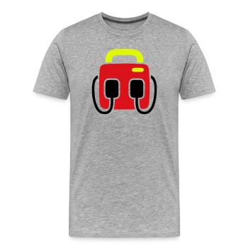 Défibrillateur AED Premiers secours - T-shirt bio Premium Homme - gris chiné - Devant - Damien (186cm)