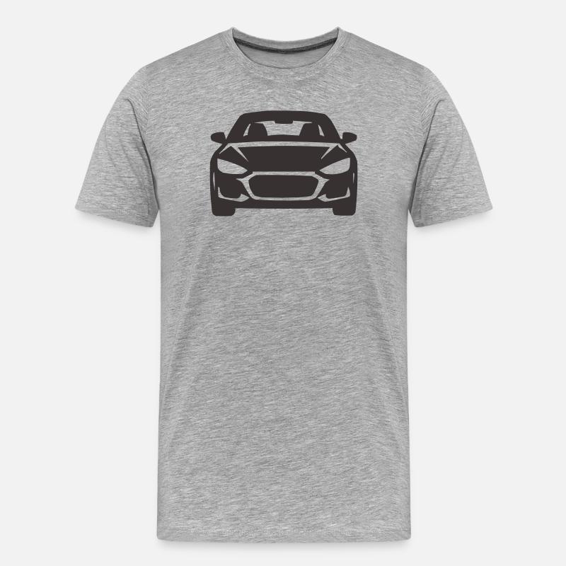 Frontansicht Auto Silhouette - Männer Premium Bio T-Shirt - Grau meliert