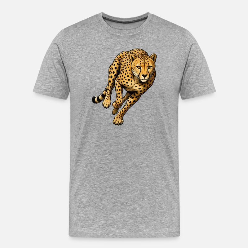 Leopard Print Wild Pattern - Men's Premium Organic T-Shirt - heather grey